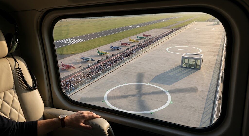 Concept: arriving by helicopter